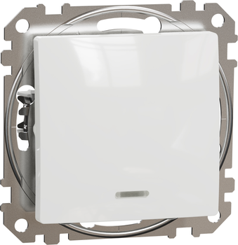 1-клавишный выключатель с LED подсветкой Schneider Electric Sedna Design Белый (SDD111101L)