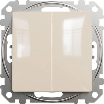 2-клавішний вимикач Schneider Electric Sedna Design Бежевий (SDD112105)