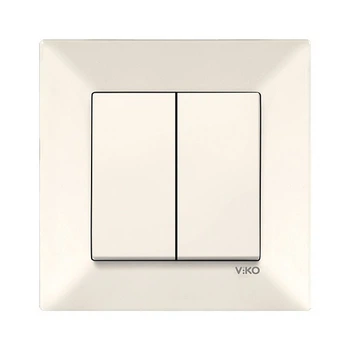Выключатель 2-клавишный VIKO Meridian кремовый (90970202-WH)