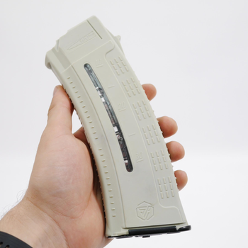 Високоміцний Магазин АК 5.45 коробчатий, Ріжок АК калібр 5.45 з вікном для контролю кількості заряду патронів Білий