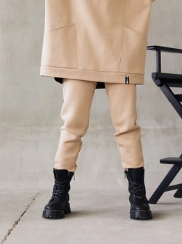Брюки спортивные женские теплые на флисе на резинке с манжетами Seventeen L-XL Кофейные 1977.5100