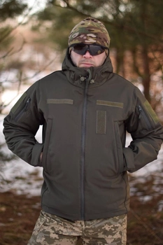 Тактическая куртка Softshell армейская военная флисовая куртка цвет олива/хаки софтшел размер 56 для ВСУ