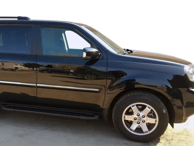 Honda Pilot 2008-2015: Алюминиевые боковые пороги Allmond Black (2 шт.)