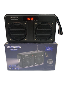 Радиоприемник Bluetooth колонка с солнечной панелью и фонарем ABC