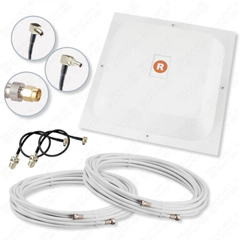 Комплект панельна антена Rnet MIMO 2x17 Дб 2G/3G/4G/4.5G/5G 1700 - 2700 МГц | Підсилювачі зв'язку з кабелями та перехідниками | До 20 км. від базової станції | Київстар, Lifecell, Vodafone
