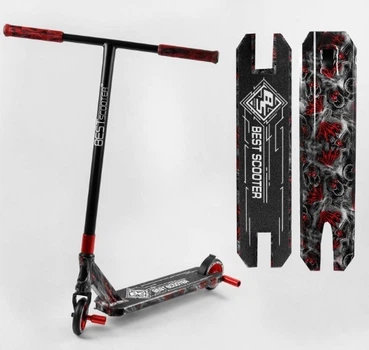 Самокат трюковый Best Scooter BS-99622 HIC-система, ПЕГИ, алюминиевый диск и дека с ПРИНТОМ, колёса PU