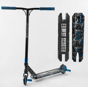 Самокат трюковый Best Scooter BS-77566 HIC-система, ПЕГИ, алюминиевый диск и дека с ПРИНТОМ, колёса PU