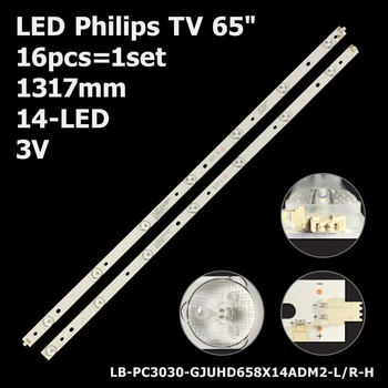 LED підсвітка Philips TV 65" LB-PC3030-GJUHD658X14ADM2-L/R-H LBM650P0701-AA-4(L) 65D3AS7CX65517L 16pcs=1set