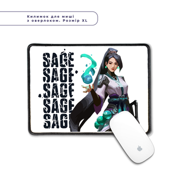 Килимок для мишки з оверлоком Валорант Сейдж(Valorant Sage) (5962-3541-XL) XL