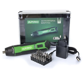 Викрутка акумуляторна APRO SD-1 300 об/хв 1,5 Ah з набором біт