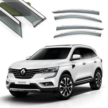 Дефлектори вікон вітровики Renault Koleos 2017 (з нержавіючим молдингом) "FLY"