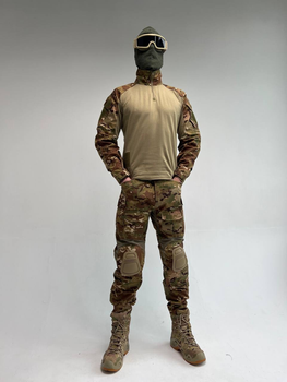 Военная тактическая форма комплект одежды G3 с защитными накладками Рип-стоп Мультикам XXL