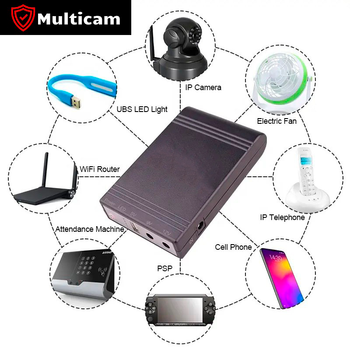Мини-аккумулятор Multicam XS Uni 5V,9V,12V черный с емкостью 32,56 Вт/ч, источник бесперебойного питания для модема, роутера, оптоволокна, сигнализации
