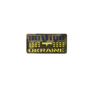 Шеврон на липучке Laser Cut UMT Флаг Украины с гербом 4х8 см Пиксель