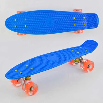 Скейт Пенні борд Best Board 0880 (дошка ↔55*15 см, ↑10 см, пластик, колеса 4 шт/Ø6 см/PU, підвіска алюміній, підсвітка, до 70 кг)