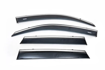 Ветровики с хромом SD (4 шт, Niken) для Skoda Rapid 2012-2019 гг