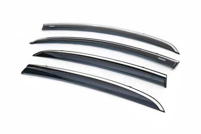 Ветровики с хромированным молдингом (4 шт, Niken) для Opel Corsa D 2007-2014 гг