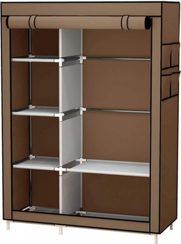 Складной тканевый шкаф - органайзер для одежды Storage Wardrobe KM-105 на 2 секции 106 х 45 х 170 см Коричневый