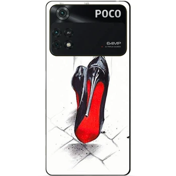 Силиконовый бампер чехол Candy для Xiaomi Poco M4 Pro 4G с рисунком Туфли