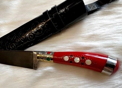 Нож пчак подарочный экземпляр Prezent Узбецкие традиции с инкрустацией 10Д 29см
