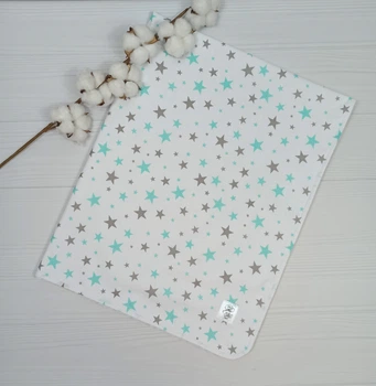 Непромокаемая пеленка многоразовая 80×100 для новорожденных a.l.babybox Звезды Разноцветные