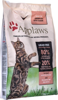 Sucha karma dla kotów APPLAWS z kurczakiem i łososiem 7.5kg (5060122491648)