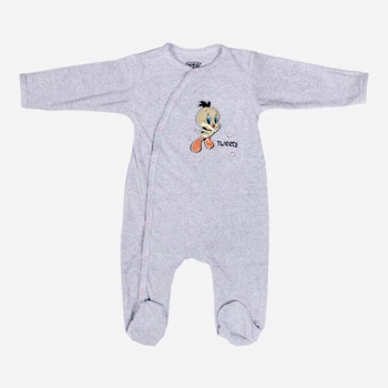 Дитячий велюровий комбінезон-сліп для хлопчика Disney Warner Bros WB 51 05 590 W VELOUR 86-92 см Сірий (5904009161609)
