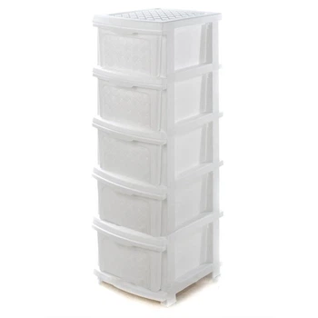 Комод пластиковый белый 5 ящиков R-Plastic "Компакт Плюс" 106*40*34 см, для организации