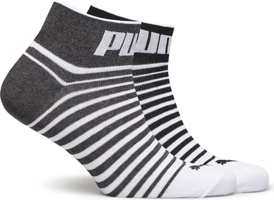 Набор носков Puma Unisex Quarter 101002001022 35-38 р 2 пары Серый/Чёрный/Белый (8718824798486)