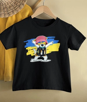 Футболка дитяча Fruit of the Loom з принтом собака Патрон 128 см Чорна