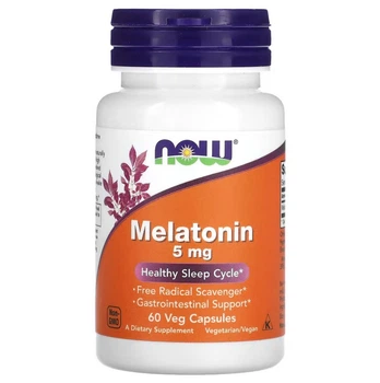 Натуральна добавка Now Foods Melatonin 5 мг 60 капсул