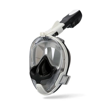 Маска для сноркелінгу TheNice EasyBreath-III M2101 на все обличчя для дайвінгу &nbsp;S/M Біло-чорний
