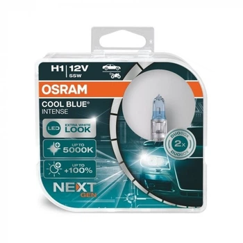 Галогенна автолампа Osram H1 Cool Blue Intense Next Gen 64150CBN HCB Duobox +100% (02145)
