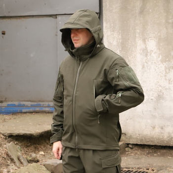 Тактична куртка Softshell. Куртка Софтшелл Haunt-Hanter. Розмір 50 олива (0016К-О)