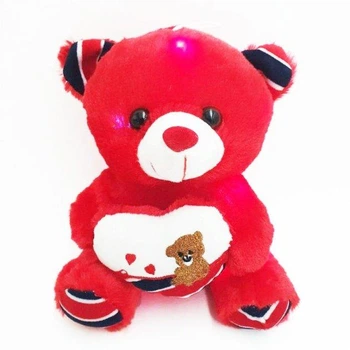 Светящийся, говорящий плюшевый мишка Тедди с сердцем Teddy bear Красный (2560)