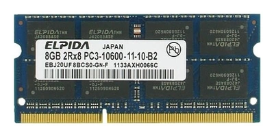 Оперативная память Elpida SODIMM DDR3 8Gb 2Rx8 1333Mhz PC3-10600-11-10-B2 EBJ20UF8BCS0-GN-F