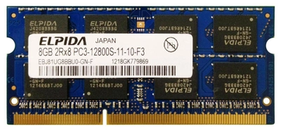 Оперативная память Elpida SODIMM DDR3L 8Gb 2Rx8 1600Mhz PC3L-12800S-11-10-F3 EBJ81UG8BBU0-GN-F