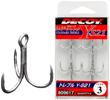 Крючок-тройник Decoy Y-S21 1/0, 4 шт / уп