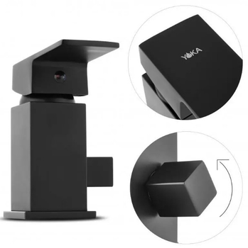 Смеситель на борт ванны Yoka Trio Black черный матовый