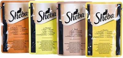 Mokra karma Sheba Delicacy Poultry Flavors w galarecie 80x85 g (4770608257835)