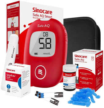 Глюкометр Sinocare Safe AQ Smart + 25 тест-полосок