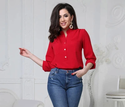 Моди • Жіноча блуза Sellin Моди 50-52 червоний (430-фр)