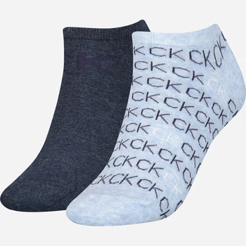 Набір жіночих шкарпеток коротких бавовняних Calvin Klein Sneaker All Ov 701218779004 One Size 2 пари Denim Me (8720245220798)