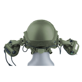 Профессиональные Активные Тактические Наушники Earmor M32X Mark 3 для Шоломів Зеленый (21420)