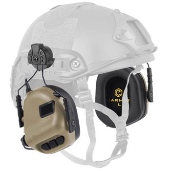 Професійні Активні Тактичні Навушники Earmor M31H для Шоломів FAST MT Койот Tan (16384) SP
