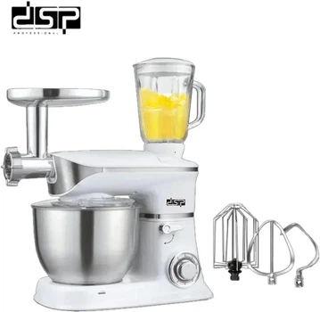 Кухонный комбайн с мясорубкой и блендером DSP KM3031, многофункциональный планетарный миксер тестомес 3в1 6.5л