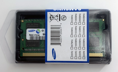 Модуль пам'яті SODIMM Samsung 8GB 1.5v 2Rx8 PC3-10600S-09-10-F3 DDR3 1333Mhz (Нова)