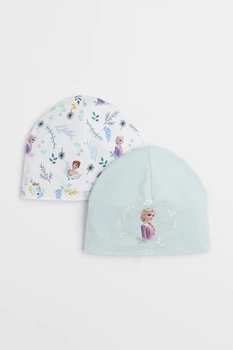 Набор шапок мятного и белого цвета Анна и Эльза H&M 8-11 лет (400091440)