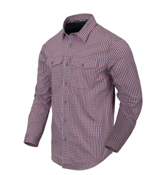 Рубашка (Скрытое ношение) Covert Concealed Carry Shirt Helikon-Tex Scarlet Flame Checkered XS Тактическая мужская