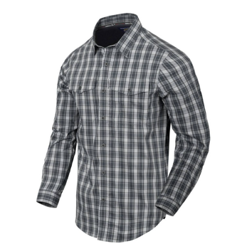 Рубашка (Скрытое ношение) Covert Concealed Carry Shirt Helikon-Tex Foggy Grey Plaid S Тактическая мужская